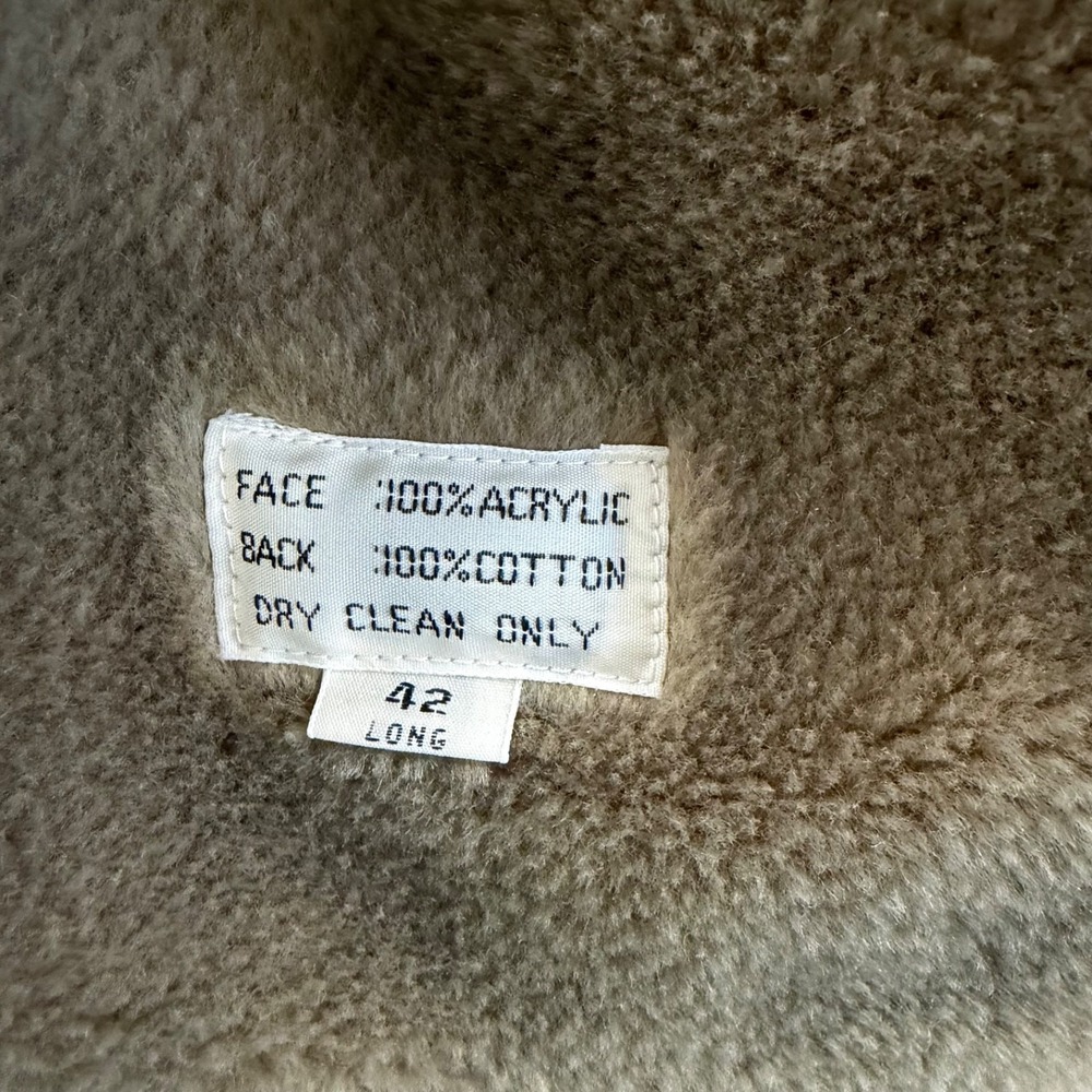 Vintage Oleg Cassini Trench Coat Men 42 L Tan Belted Lined Classic Rain Coat - Picture 6 of 13